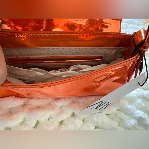 NWT ZARA minimal bag in orange silver - Picture 5 of 5
